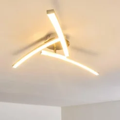 Plafonnier Tusula LED Acier inoxydable, 3 lumières