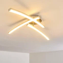 Plafonnier Tusula LED Acier inoxydable, 3 lumières