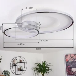 Plafonnier Tuzik LED Chrome, 1 lumière