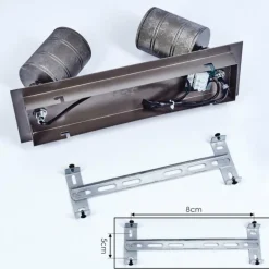 Plafonnier Tyldom Gris, Argenté, 2 lumières