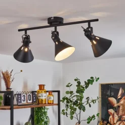 Plafonnier Upiano Noir, 3 lumières