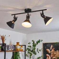 Plafonnier Upiano Noir, 3 lumières