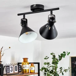 Plafonnier Upiano Noir, 2 lumières