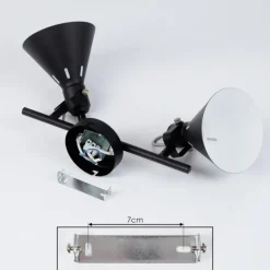 Plafonnier Upiano Noir, 2 lumières