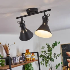 Plafonnier Upiano Noir, 2 lumières