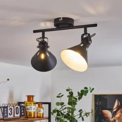 Plafonnier Upiano Noir, 2 lumières