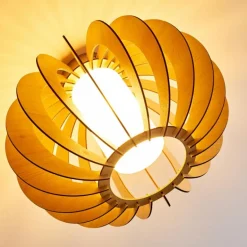 Plafonnier Valkom Bois clair, Nickel mat, 1 lumière