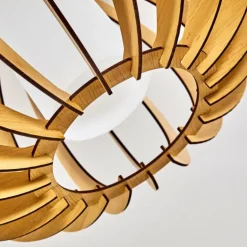 Plafonnier Valkom Bois clair, Nickel mat, 1 lumière