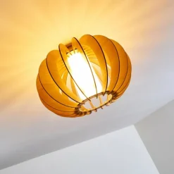 Plafonnier Valkom Bois clair, Nickel mat, 1 lumière