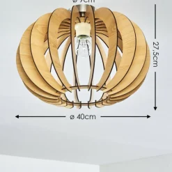 Plafonnier Valkom Bois clair, 1 lumière