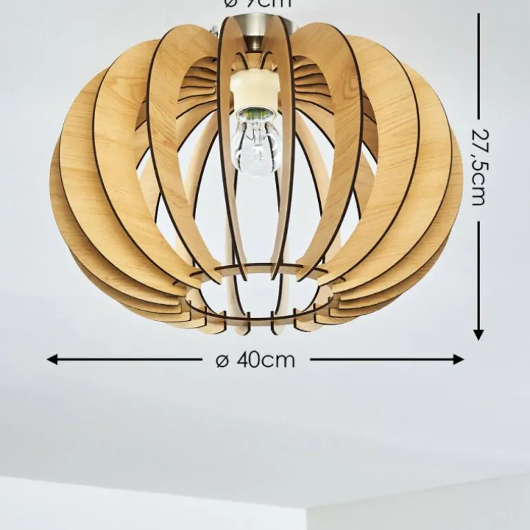 Plafonnier Valkom Bois clair, 1 lumière