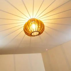 Plafonnier Valkom Bois clair, 1 lumière