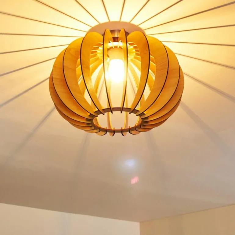 Plafonnier Valkom Bois clair, 1 lumière