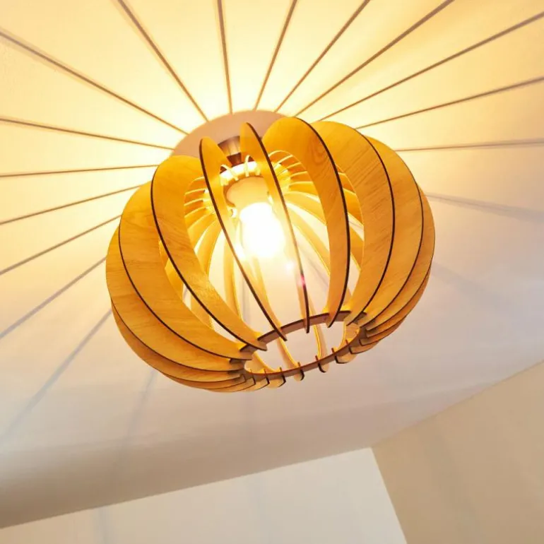 Plafonnier Valkom Bois clair, 1 lumière