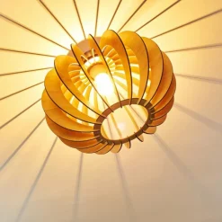 Plafonnier Valkom Bois clair, 1 lumière