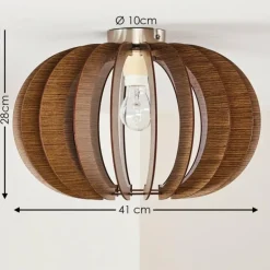 Plafonnier Valkom Brun, 1 lumière