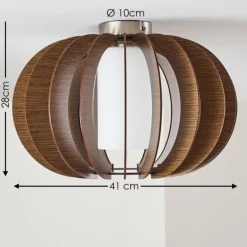 Plafonnier Valkom Nickel mat, 1 lumière