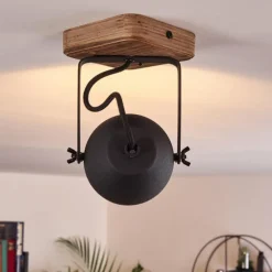 Plafonnier Vanuatu Brun, Noir, 1 lumière