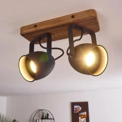 Plafonnier Vanuatu Brun, Noir, 2 lumières