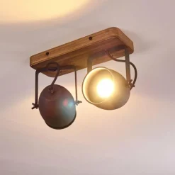 Plafonnier Vanuatu Brun, Noir, 2 lumières