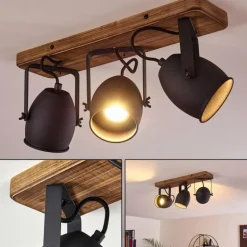 Plafonnier Vanuatu Brun, Noir, 3 lumières