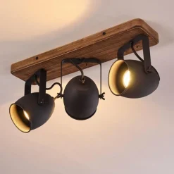 Plafonnier Vanuatu Brun, Noir, 3 lumières