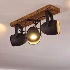 Plafonnier Vanuatu Brun, Noir, 3 lumières