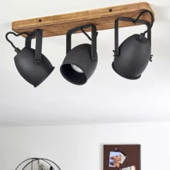 Plafonnier Vanuatu Brun, Noir, 3 lumières