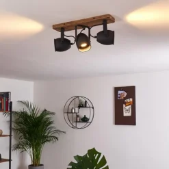 Plafonnier Vanuatu Brun, Noir, 3 lumières