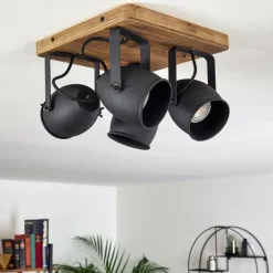 Plafonnier Vanuatu Brun, Noir, 4 lumières