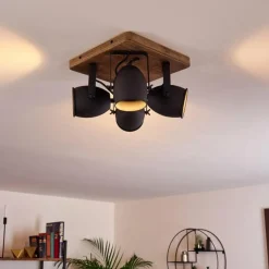 Plafonnier Vanuatu Brun, Noir, 4 lumières