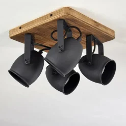 Plafonnier Vanuatu Brun, Noir, 4 lumières