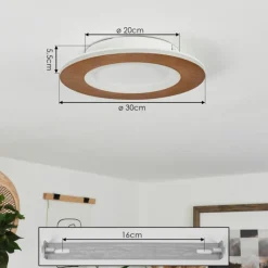 Plafonnier Varoyang LED Blanc, 1 lumière