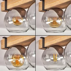 Plafonnier Verre 15cm Montgomery Écru, Noir, 4 lumières