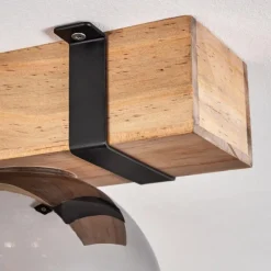 Plafonnier Verre 15cm Montgomery Écru, Noir, 4 lumières