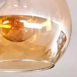 Plafonnier Verre 15cm Montgomery Écru, Noir, 4 lumières