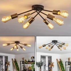 Plafonnier Vestjelland Laiton, Noir, 6 lumières