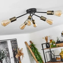 Plafonnier Vestjelland Laiton, Noir, 6 lumières