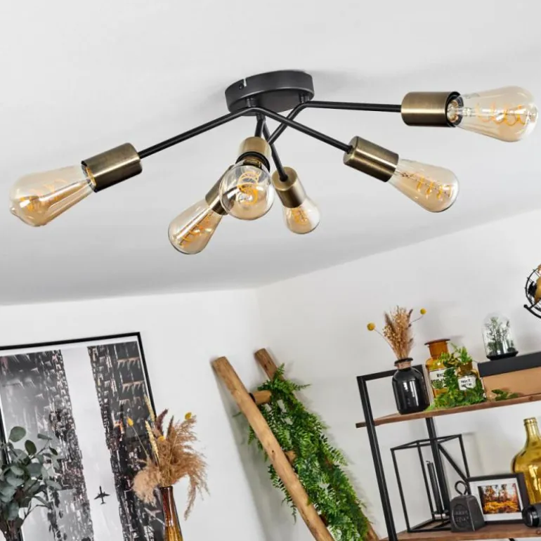 Plafonnier Vestjelland Laiton, Noir, 6 lumières