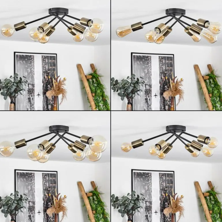 Plafonnier Vestjelland Laiton, Noir, 6 lumières