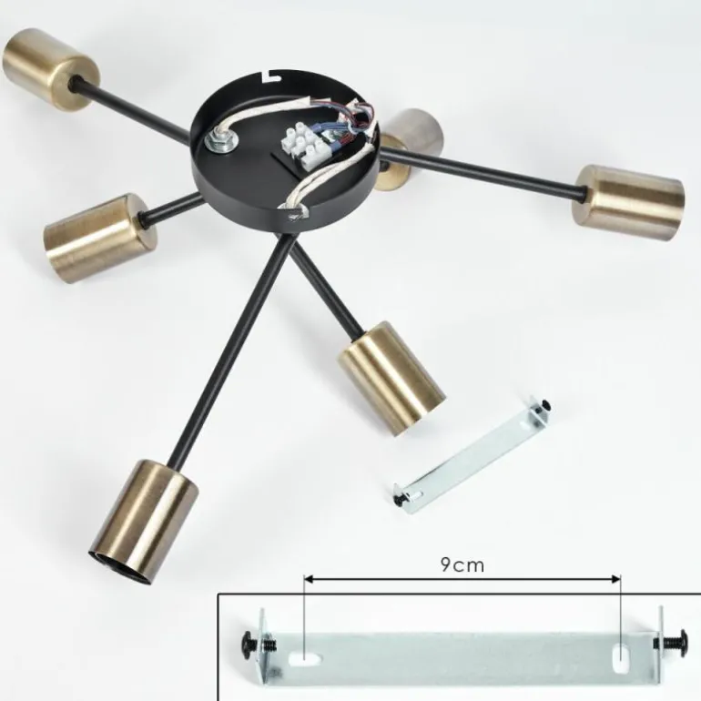 Plafonnier Vestjelland Laiton, Noir, 6 lumières