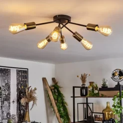 Plafonnier Vestjelland Laiton, Noir, 6 lumières