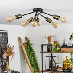 Plafonnier Vestjelland Laiton, Noir, 6 lumières