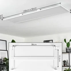 Plafonnier Vex LED Blanc, 1 lumière, Télécommandes
