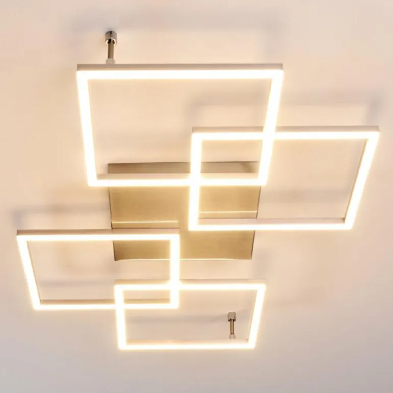 Plafonnier Veyrier LED Acier brossé, 4 lumières