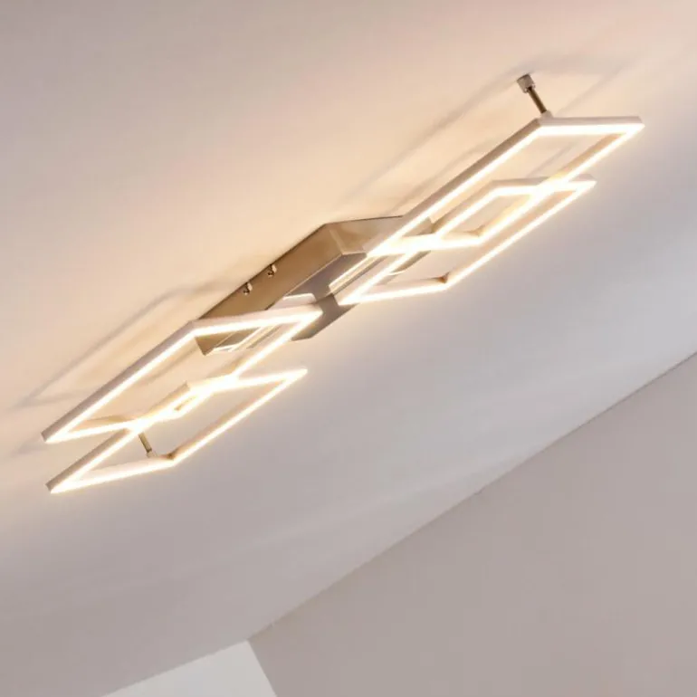 Plafonnier Veyrier LED Acier brossé, 4 lumières