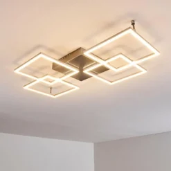 Plafonnier Veyrier LED Acier brossé, 4 lumières