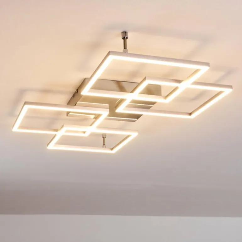 Plafonnier Veyrier LED Acier brossé, 4 lumières