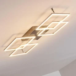 Plafonnier Veyrier LED Acier brossé, 4 lumières