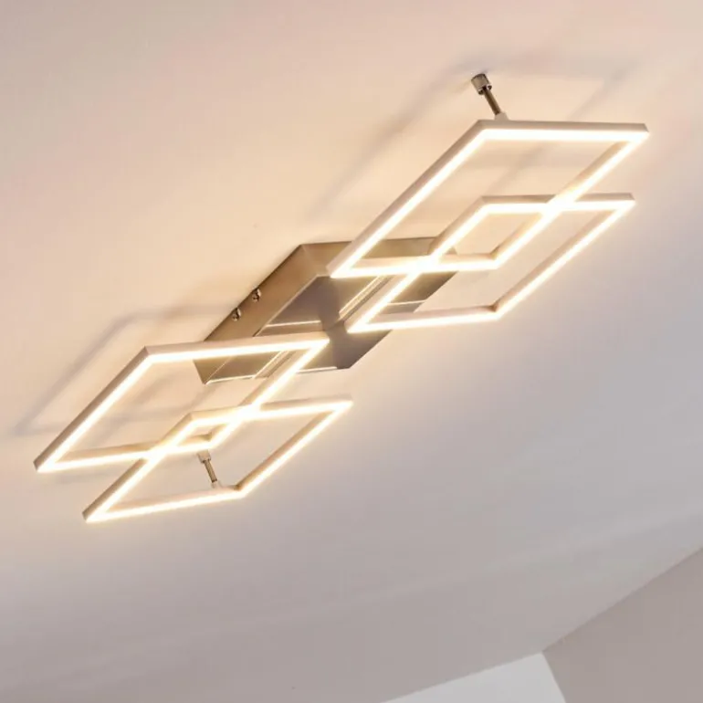 Plafonnier Veyrier LED Acier brossé, 4 lumières